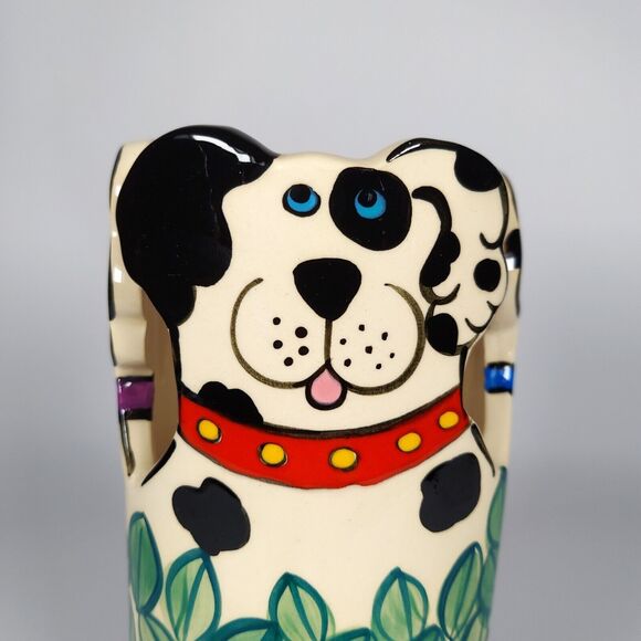 Vintage Three Sided Dog Vase Studio Pottery Handmade Signed Candace Reiter PNW - Picture 6 of 10